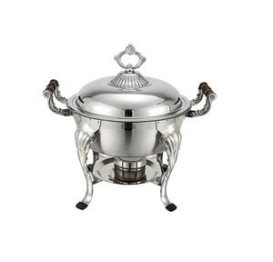 Plats de service en métal au design unique, finition argentée, pour les mariages et la restauration hôtelière, vaisselle de table, grand plat de service - Product Image 3