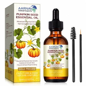 Huile essentielle de graines de citrouille AARNAV 60ml pressée à froid pure et naturelle pour la croissance des cheveux et les soins de la peau - Product Image 1