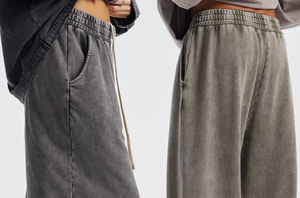 ZRROPS INDUSTRY Faded Urban Wide Striped <b>Thick</b> Mid Waist Relaxed Vintage Lifestyle Jogger Pants Eco-Friendly Cotton <b>Leggings</b> - Product Image 4