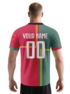 Camiseta de Fútbol de Portugal para Hombre, Cuello en V, Manga Corta, Sublimada, Transpirable, de Poliéster, Ajuste Regular para Adultos, Camiseta de Fanáticos - Product Image 6