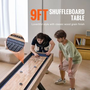 Tavolo da Shuffleboard Familiare da 2,7 m con Set di Giochi 2-in-1, Resistente ai Graffi, per Sale Giochi Domestiche - Product Image 2