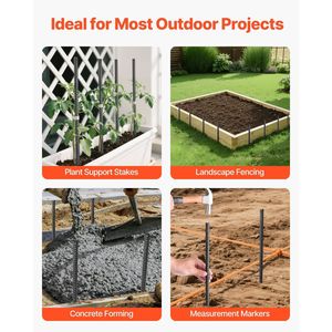 Picchetti per Armature Resistenti da 24 Pollici, Diametro 0,47, Ancoraggi a Terra in Acciaio Galvanizzato Dritto con Punta a Scalpello per Resistenza alla Ruggine - Product Image 6