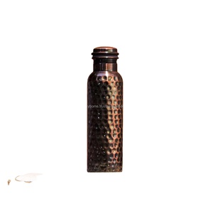 Top Selling <b>1L</b> Premium Quality Black Antique Pure Copper Water <b>Bottle</b> Brick Hammer Design Metal Lid for Premium Drinking - Product Image 1