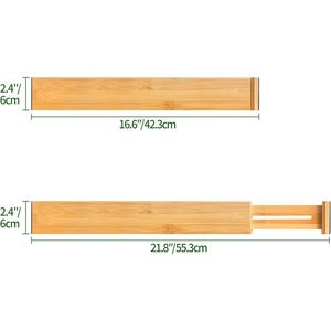 Set di 6 Organizzatori Espandibili e Regolabili in Bambù per Cassetti di Cucina, Camera da Letto, Bagno, Comò e Ufficio - Product Image 4