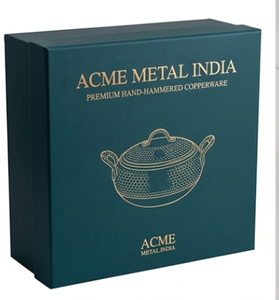 ACME METAL INDIA Round Hammered <b>Copper</b> Casserole With Lid Traditional Design Durable For Gas And Induction Use - Product Image 6