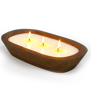 Vela Aromática de Cera de Soja Hecha a Mano en Recipiente de Madera O85 de Varios Tamaños, Diseño Nuevo, Z/F GLOBAL EXPORT ZF 5664, para Bodas y San Valentín - Product Image 1