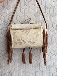 Sacs à main en cuir de fourrure métallique sac à provisions sacs décontractés cheveux sur fourrure cuir frange sac à main bohème femmes utilisation Offre Spéciale sac à main - Product Image 4