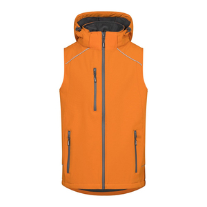 Chalecos Softshell Personalizados de Color Naranja para Hombre, Ropa Casual, con Cierre, Sin Mangas, Transpirables, con Capucha - Product Image 1