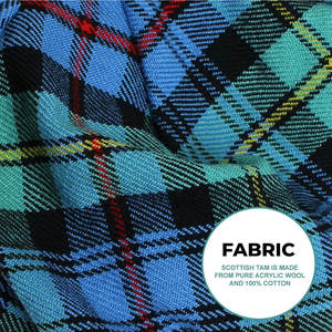 Sombrero Tradicional Escocés Tam o' Shanter con Pompón, Gorro de Lana Acrílica del Clan de las Tierras Altas, Venta al Por Mayor - Product Image 5