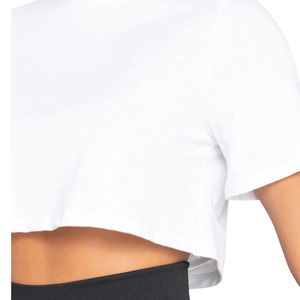 Custom Wholesale Womens Casual Open <b>Back</b> Crop <b>T</b> Shirt Breathable Yoga Gym Top Regular Fit Workout Fitness Short Sleeve 100% - Product Image 4