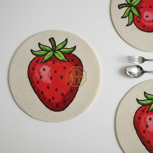 NOORIMS AKBAR HANDICRAFTS Designer <b>Beaded</b> Satin Fabric Luxury Handmade <b>Placemats</b> Customizable Bulk Export for Event Companies - Product Image 4