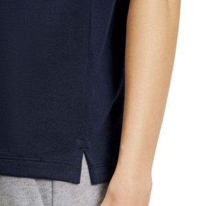 Camiseta de Manga Corta Azul Marino para Mujer, Transpirable, 100% Algodón, Tejido de Punto, Color Sólido, Estilo Casual - Product Image 4