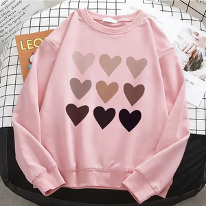 เสื้อฮู้ดผู้หญิง แฟชั่นใหม่ ลายหัวใจ น่ารัก อุ่นสบาย ผ้าฟลีซ นุ่ม สไตล์ยุค 90 คอกลม - Product Image 1