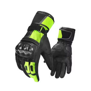 Gants de moto en cuir confortables et durables avec support respirant, antidérapants, sangle de poignet réglable pour une utilisation en extérieur - Product Image 1
