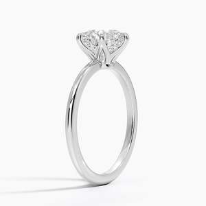 Bague de fiançailles solitaire en moissanite taille ronde or rose, bague de mariage de luxe pour mariée - Product Image 4