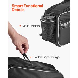 <b>Large</b> Capacity 30L (15L X 2) Waterproof Motorcycle Saddlebag with Rain Cover Straps <b>Canvas</b> Side <b>Bag</b> Compatible with MOS - Product Image 6