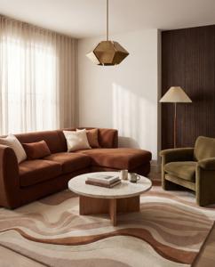 Tapis épais personnalisable de haute qualité, moderne, abstrait, en laine de Nouvelle-Zélande, fait main, à poils longs, en latex, anti-taches et anti-chute de poils, style Puerto Rust - Product Image 2