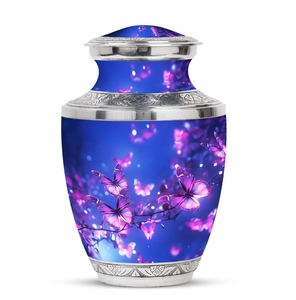 Urna Funeraria de Metal con Diseño de Colibrí, Personalizada con Impresión a Color, Grabada a Mano con Detalles en Plata, para Cenizas de Adultos, Precio de Fábrica - Product Image 5