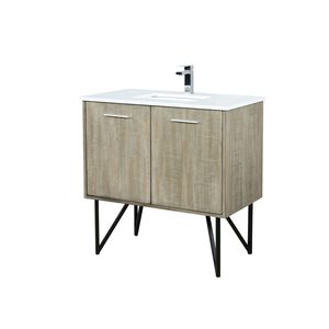 Mobile da bagno rustico in acacia con piano da 36 pollici L X 20 Pollici Set di Mobili da Bagno con Top in Marmo Coltivato e Rubinetto Cromato, 36 Pollici - Product Image 4