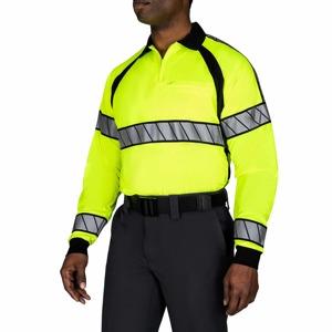Camiseta Polo de Manga Larga de Alta Visibilidad con Tiras Reflectantes, Diseño de Ropa de Trabajo de Alta Visibilidad, Camisa de Trabajo Multibolsillos para Hombre - Product Image 2