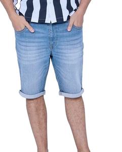 Latest Design <b>Jeans</b> Shorts with <b>Elastic</b> <b>Waist</b> Two Side Pockets Solid Pattern Knitted Weaving Method OEM Service Available - Product Image 1
