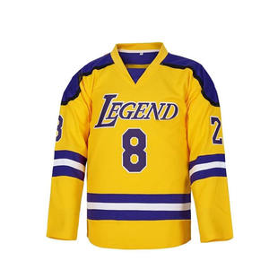 Maillots de hockey sur glace vintage pour hommes, en dentelle, de haute qualité, imprimés, pour entraînement d'équipe, personnalisables, avec numéro de légende, vêtements de sport - Product Image 1