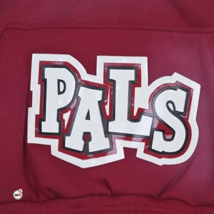 Sudadera con capucha roja de alta calidad para hombre, de corte holgado, con media cremallera, estampado de oso y logotipo Pals en la parte delantera, diseño de ajuste regular, estilo urbano para otoño. - Product Image 5