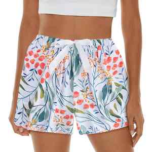 Nuevos Shorts de Playa Deportivos de Cintura Alta para Mujer, con Protección Solar, Logotipo Personalizado, Diseño a Cuadros y Colores Lavados - Product Image 1