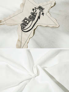 เสื้อยืดผู้ชายผ้าฝ้ายถักคุณภาพสูง ไซส์ใหญ่ แขนสั้น คอกลม โลโก้ด้านหน้า สไตล์ฮิปฮอป - Product Image 2