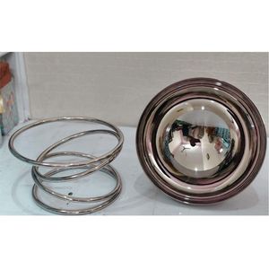 Bol à fruits moderne en acier inoxydable avec support en fil spiralé unique, bol de service décoratif en métal pour centre de table de maison ou d'hôtel - Product Image 4