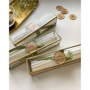 Luxury Brass Glass Wedding Scroll <b>Box</b> Elegant Clear Keepsake Invitation Case Decorative Invitation <b>Box</b> For <b>Bridal</b> Party Gift <b>Box</b> - Product Image 2