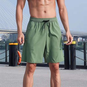 Nuevo 100% algodón de secado rápido transpirable correr gimnasio pantalones cortos para hombres patrón sólido de punto personalizado pantalones cortos deportivos - Product Image 1