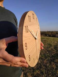 Hand Crafted Rustic Wooden <b>Wall</b> <b>Clock</b> Round Analog Quartz Numerals For Living Room <b>Decor</b> - Product Image 5