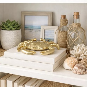Escultura Metálica Moderna de Cangrejo Costero, Pieza de Arte Decorativa Hecha a Mano para Mesa de Sala de Estar - Product Image 5