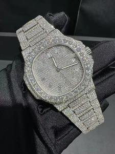 Reloj Mecánico Personalizado para Hombre con Diamantes Moissanite VVS, Hecho a Mano, Precio al por Mayor - Product Image 3