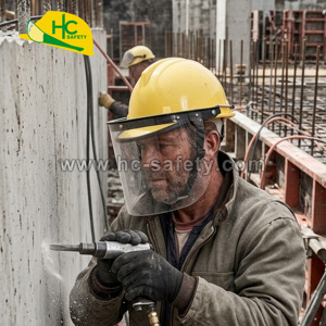 Casco de Seguridad H802 con Protector Facial para Trabajadores de la Construcción e Industriales, Resistencia a Impactos y Cobertura Facial Completa - Product Image 3