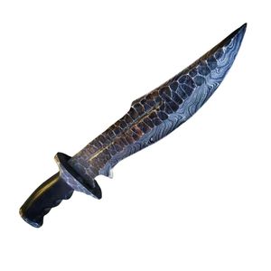 Custom Hand Forged Damascus Steel Drop Point Tactical <b>Knife</b> with Textured Handle - Product Image 1