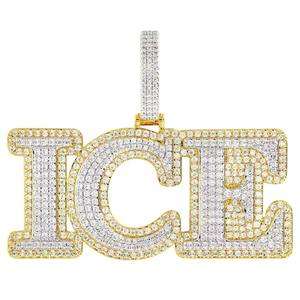 Pendentifs personnalisés en lettres glacées VVS, style hip-hop classique unisexe, en argent 925, diamants de laboratoire certifiés GIA - Product Image 2