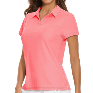 Camiseta Deportiva de Golf para Mujer, Color Rosa, Tejida en Lona, Diseño Personalizado, Transpirable, Ecológica, para Verano, al Mejor Precio - Product Image 1