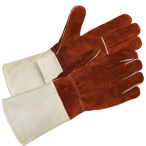 Guantes de Soldadura de Seguridad Industrial, Duraderos, de Cuero Vacuno, con Interior de Felpa de Algodón Suave, Cosidos con Hilo de Kevlar Resistente - Product Image 1