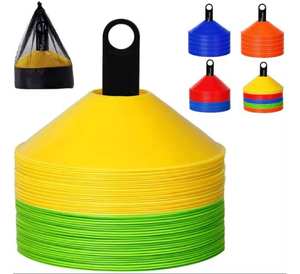 Juego de Conos Deportivos con Soporte y Bolsa de Malla para Transporte, Conos de Entrenamiento de Agilidad de PE Duradero para Fútbol, Baloncesto y Campo - Product Image 1