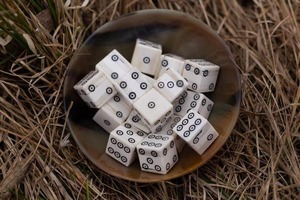 Handmade Buffalo Bone <b>Dice</b> Polished Carved Polyhedral Gaming <b>Dice</b> <b>Set</b> for RPG Tabletop Decorative Display - Product Image 2