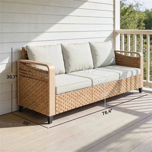 Sofá de Ratán para Exteriores, Muebles de Patio para Terraza y Balcón con un Atractivo y Elegante Diseño - Product Image 6