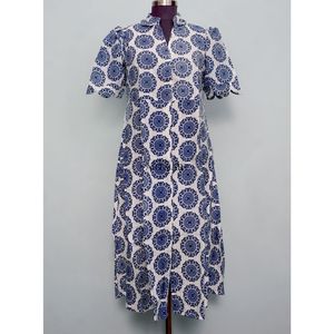 Hermoso y cómodo vestido maxi de algodón con estampado digital a mano y motivo sólido, estilo canguro, para mujer, cómodo, informal, para fiestas. - Product Image 3