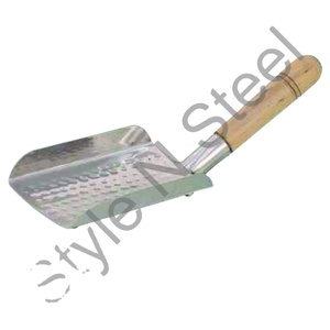 Mini pelle avec manche en bois cuillère martelée à paroi unique livraison rapide Restaurant hôtel acier inoxydable - Product Image 1