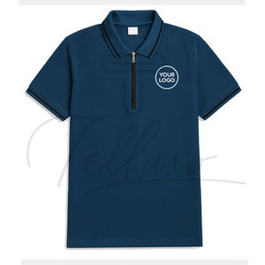 เสื้อเชิ้ตผู้ชายทรงเข้ารูปคุณภาพสูง ผ้าฝ้าย 100% คอปก ระบายอากาศ แห้งเร็ว ซิป ¼ - Product Image 4