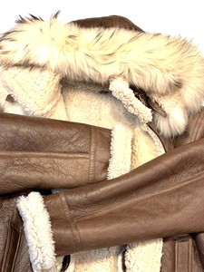 Premium Genuine Leather <b>Shearling</b> <b>Jacket</b> <b>Men</b> Warm Sheepskin Fur Aviator Biker Winter Coat Luxury Durable Fashion Wear Fit - Product Image 1