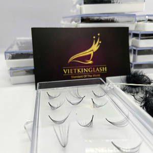 ผู้ผลิตต่อขนตาเวียดนาม OEM 10D 0.07 C Curl 15 มม. พัดขนตาสำเร็จรูป ก้านยาว ใยไฟเบอร์เกาหลี ขนตาแบบแยกเส้น 1000 ชิ้น - Product Image 6