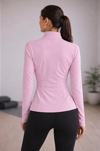 Yoga Jacket Women <b>Zip</b> <b>up</b> Fitness Jacket Regular Fit Workout Top Long Sleeve Running Gym Activewear Athletic Seamless 240g - Product Image 6