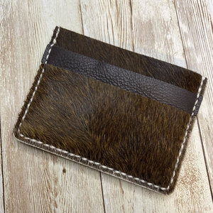 Portefeuille en cuir slim pour homme, tendance, avec porte-cartes en poils de vache, pochette à monnaie, idéal pour les voyages, personnalisable - Product Image 2